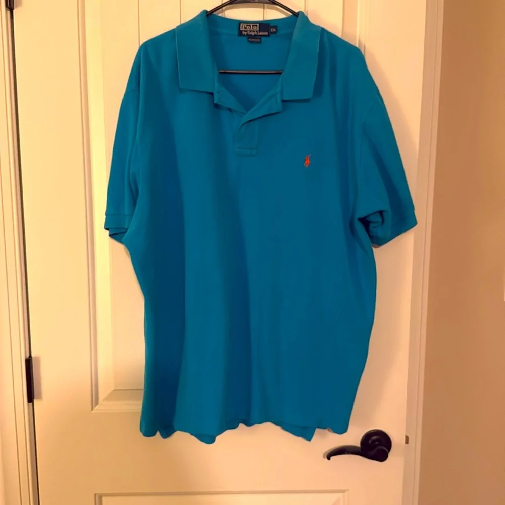 Ralph Lauren Mens Polo cotton knit XXL shirt with hot pink horse logo
